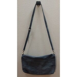 Joy Susan Large Crossbody Messenger Bag Purse Zip Vegan Slate Blue Gray D3